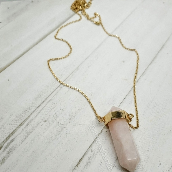 Rose quartz point necklace - Picture 5 of 6